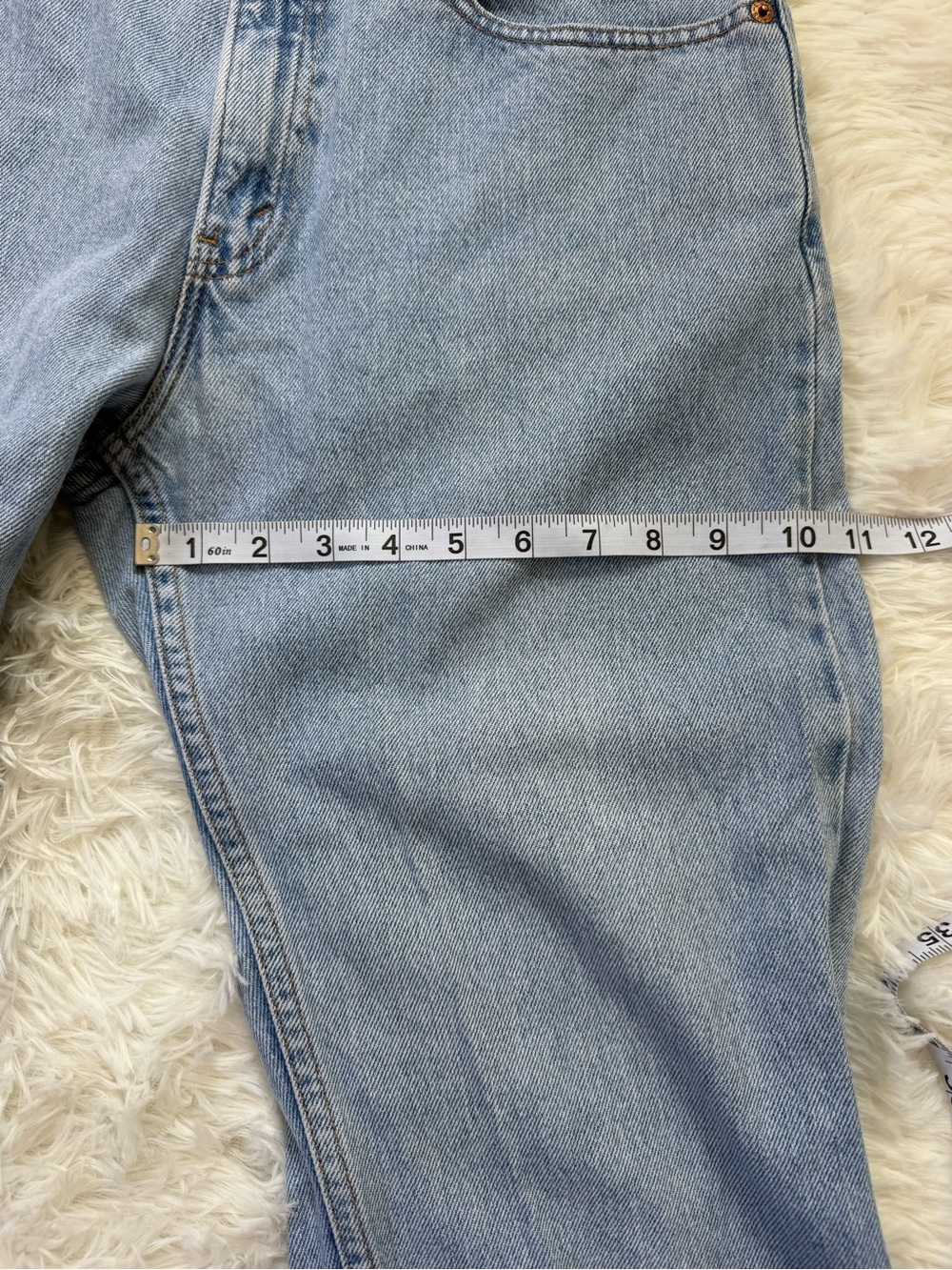 Vtg Levi’s 505 straight leg jeans 31x36 long inseam light wash 90s rigid denim - Picture 13 of 16